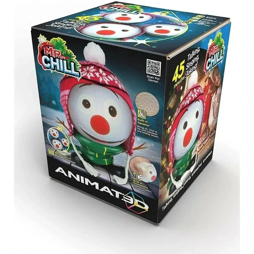 ANIMAT3D MR. CHILL SINGING TALKING JOKING SNOWMAN - NEW BUT NO BOX - NEVER USED